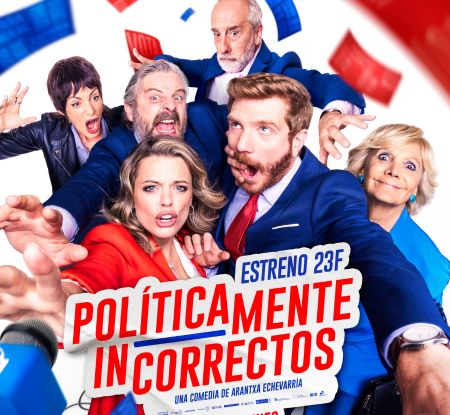 Cartel Politicamente Incorrectos- Politicos del banzo azul luchando contra políticos del bando rojo por obtener la atención de la audiencia